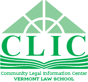 Clic logo. Stylized graphic of an open book, the word CLIC above it, and a roof above that.