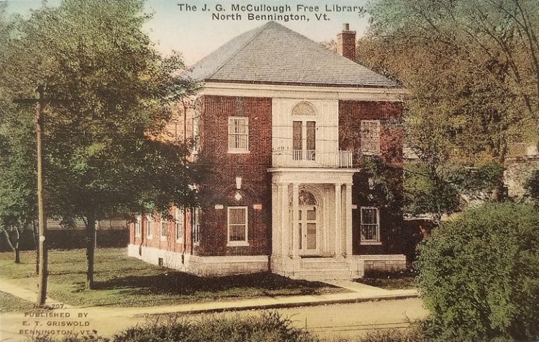 Postcard of John G. McCullough Free Library by E. T. Griswold, 1920